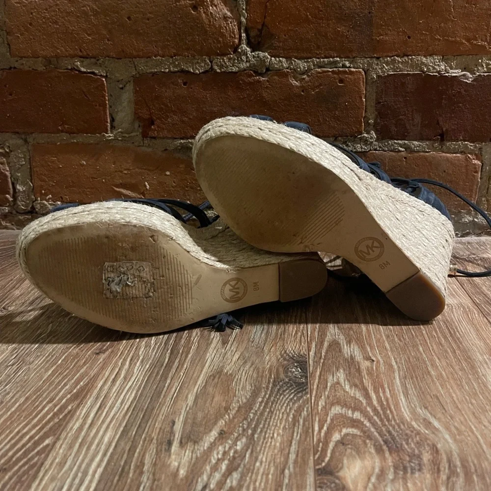 Michael Kors Navy Blue Espadrille Wedges - Picture 5 of 5